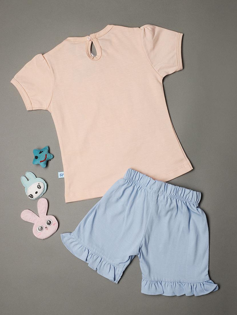 kids printed cotton shorts twin set - 20901280 - Standard Image - 1