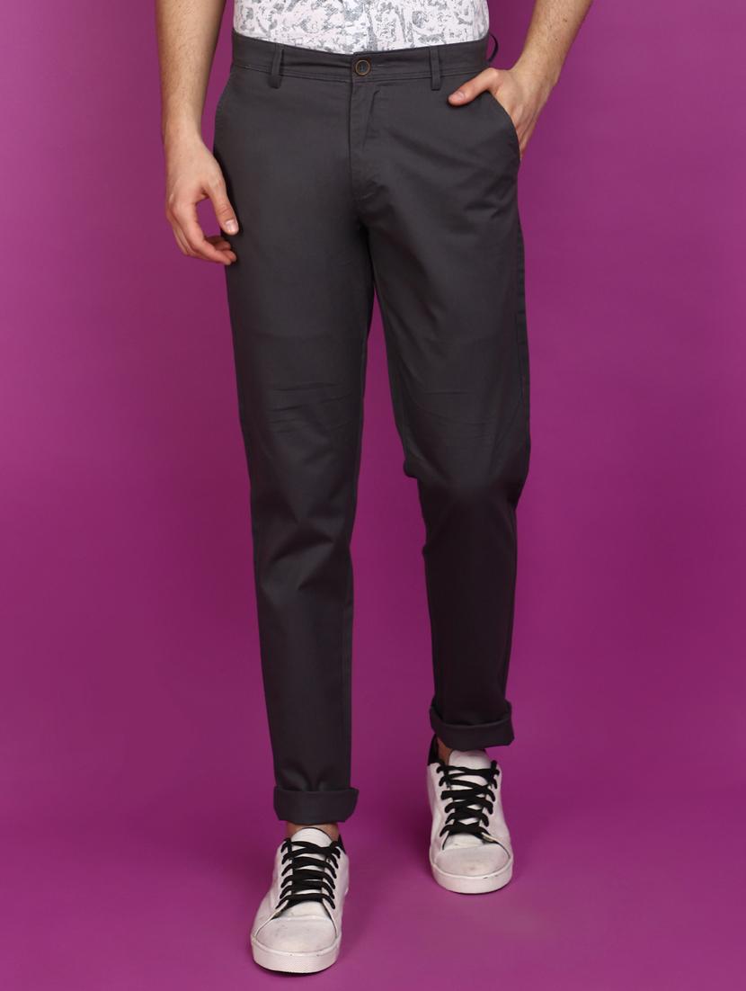 men solid ankle length chinos 