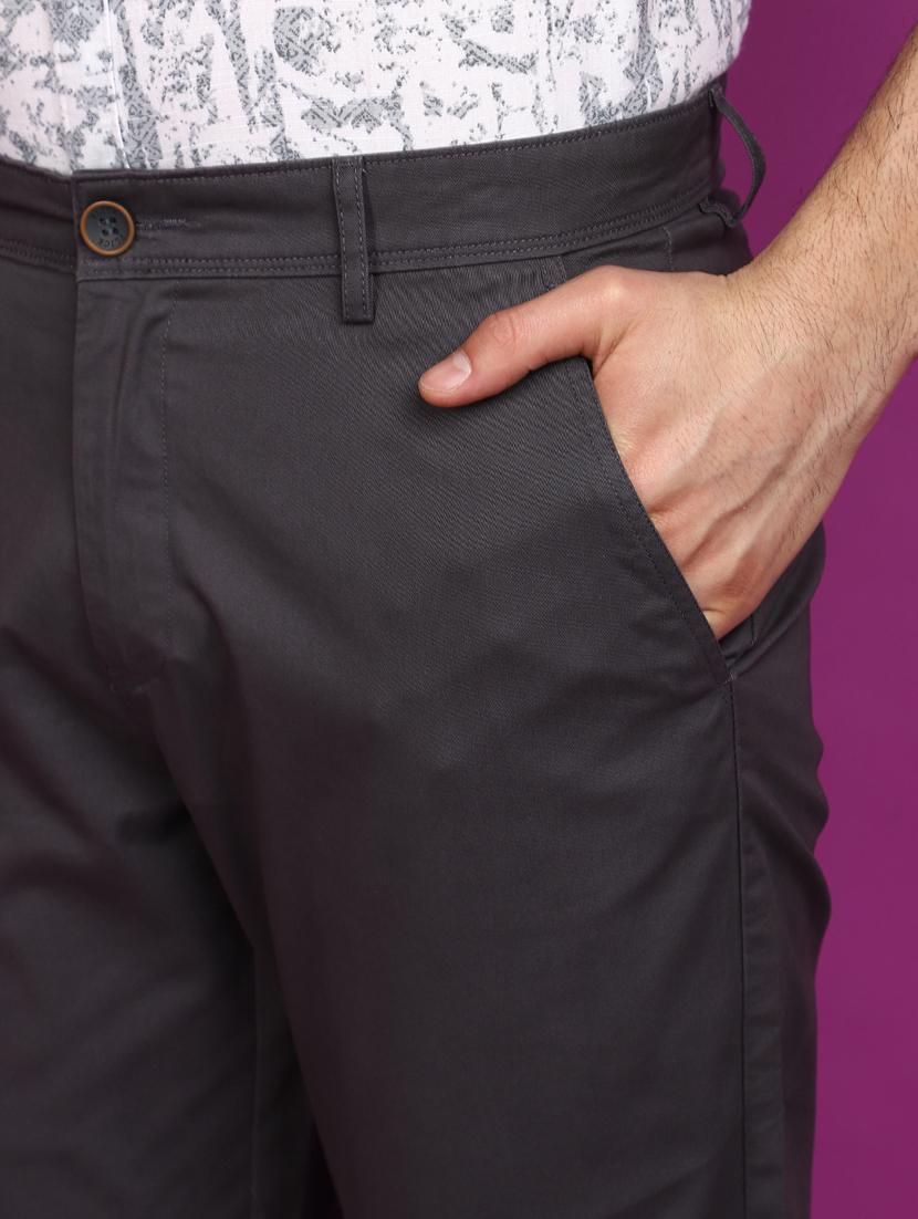 men solid ankle length chinos - 20901307 - Standard Image - 4