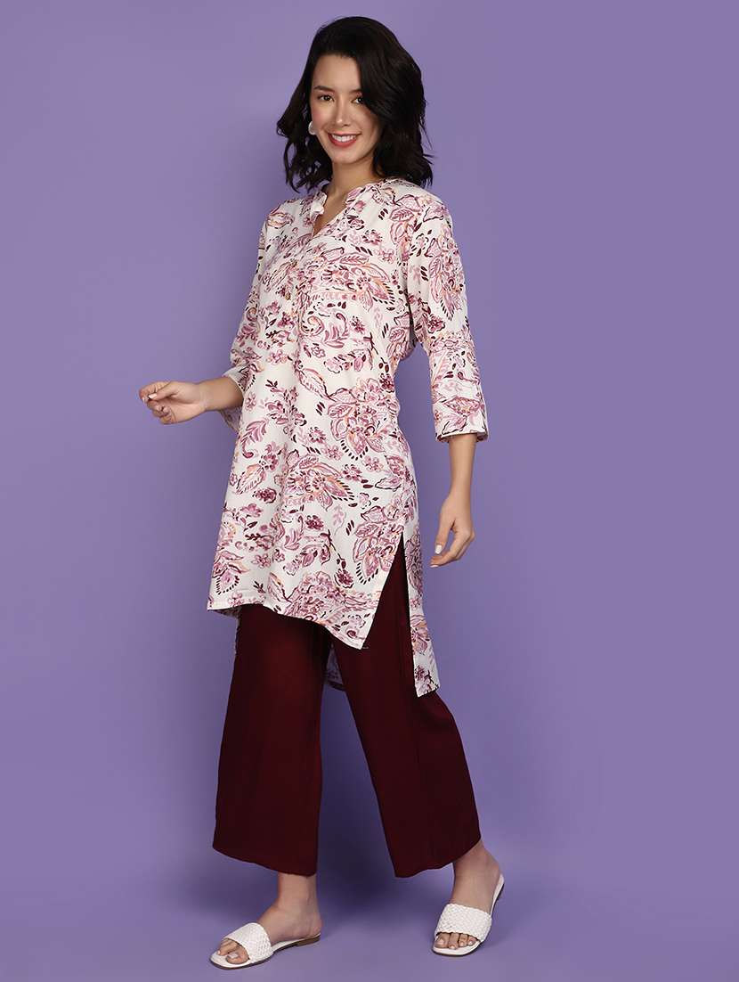 women white printed kurta palazzo set - 20901332 -  Standard Image - 1