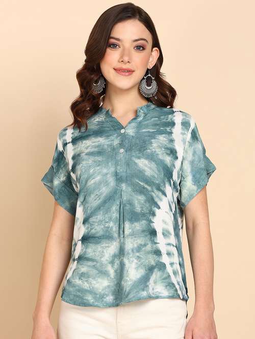 women tie & dye relaxed fit regular top - 20901337 - Standard Image - 0