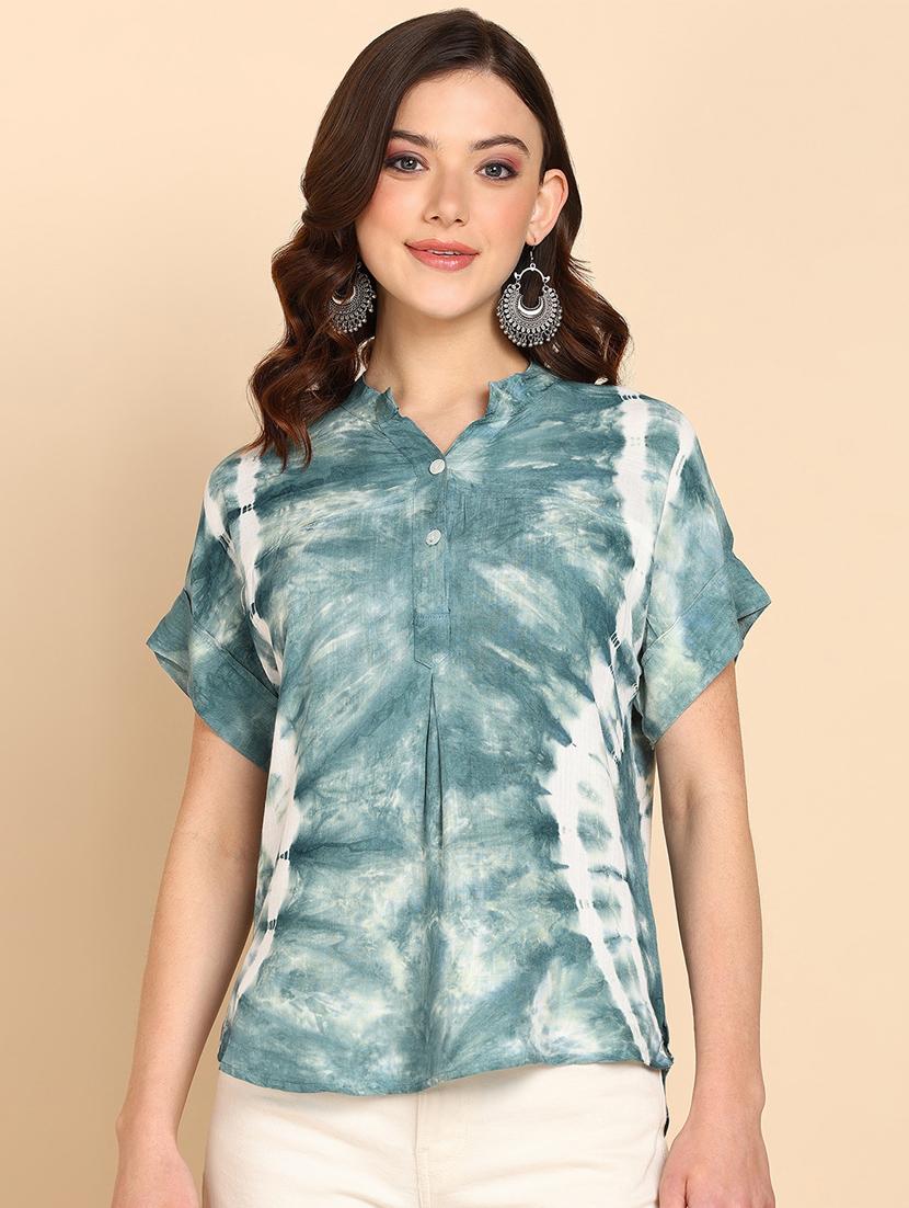 women tie & dye relaxed fit regular top