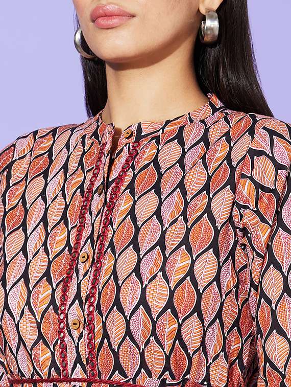 multicolored printed a-line ethnic dress - 20901428 -  Standard Image - 4