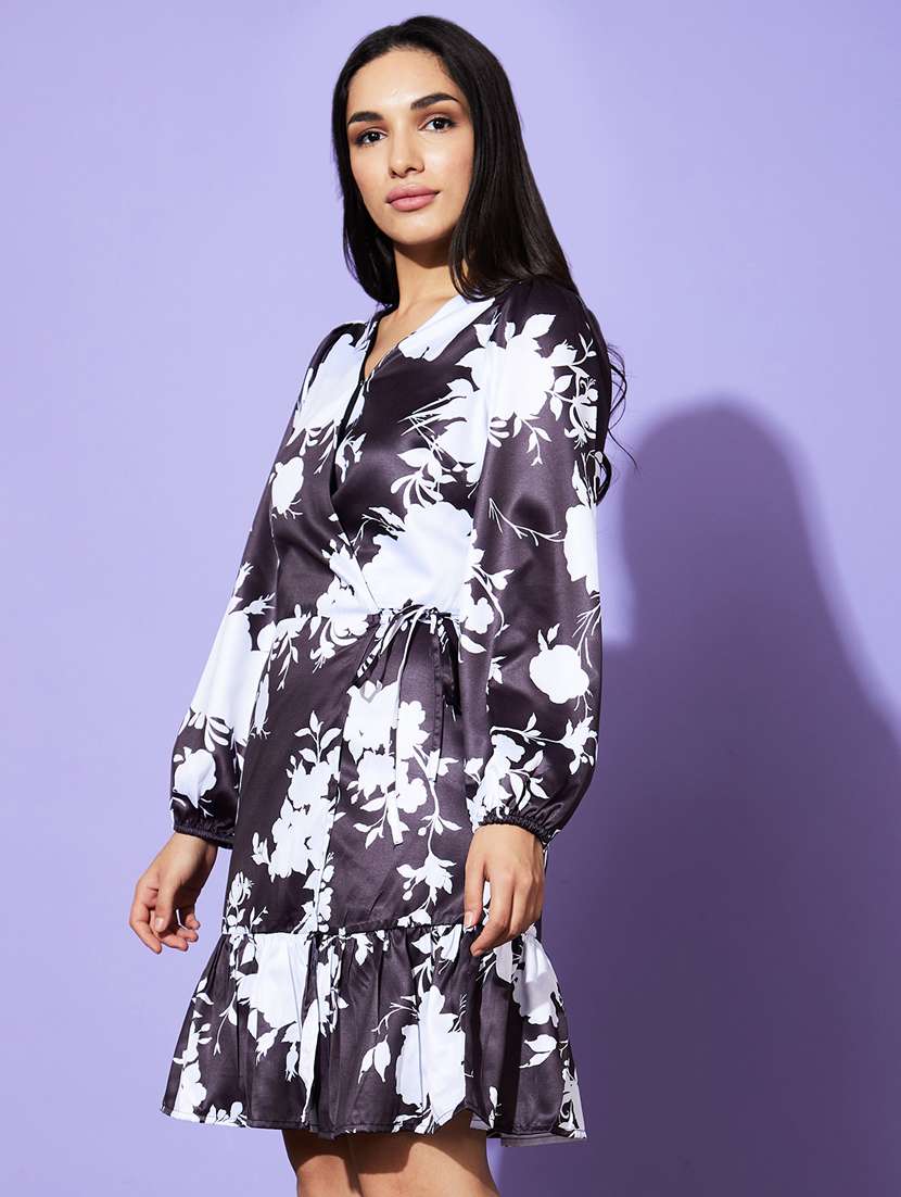 women's fit & flare wrap dress - 20901446 - Standard Image - 1