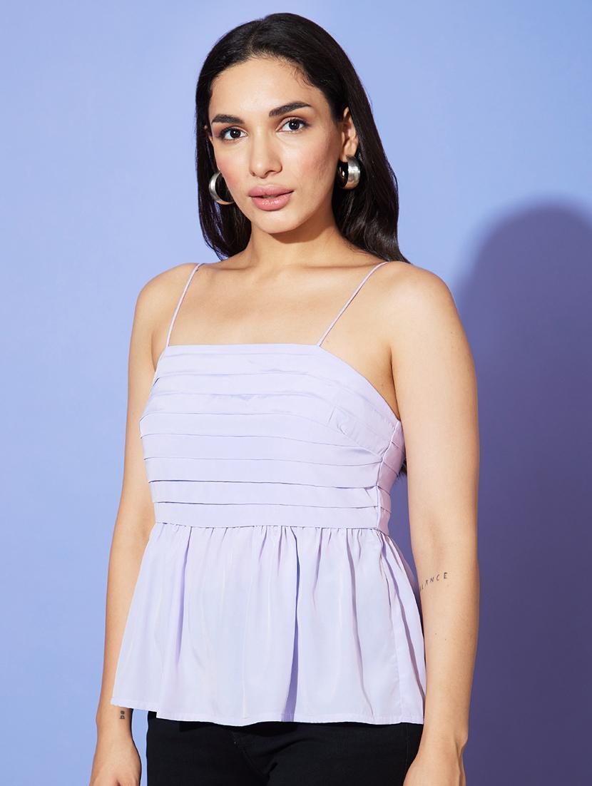lavender solid peplum top - 20901453 - Standard Image - 1