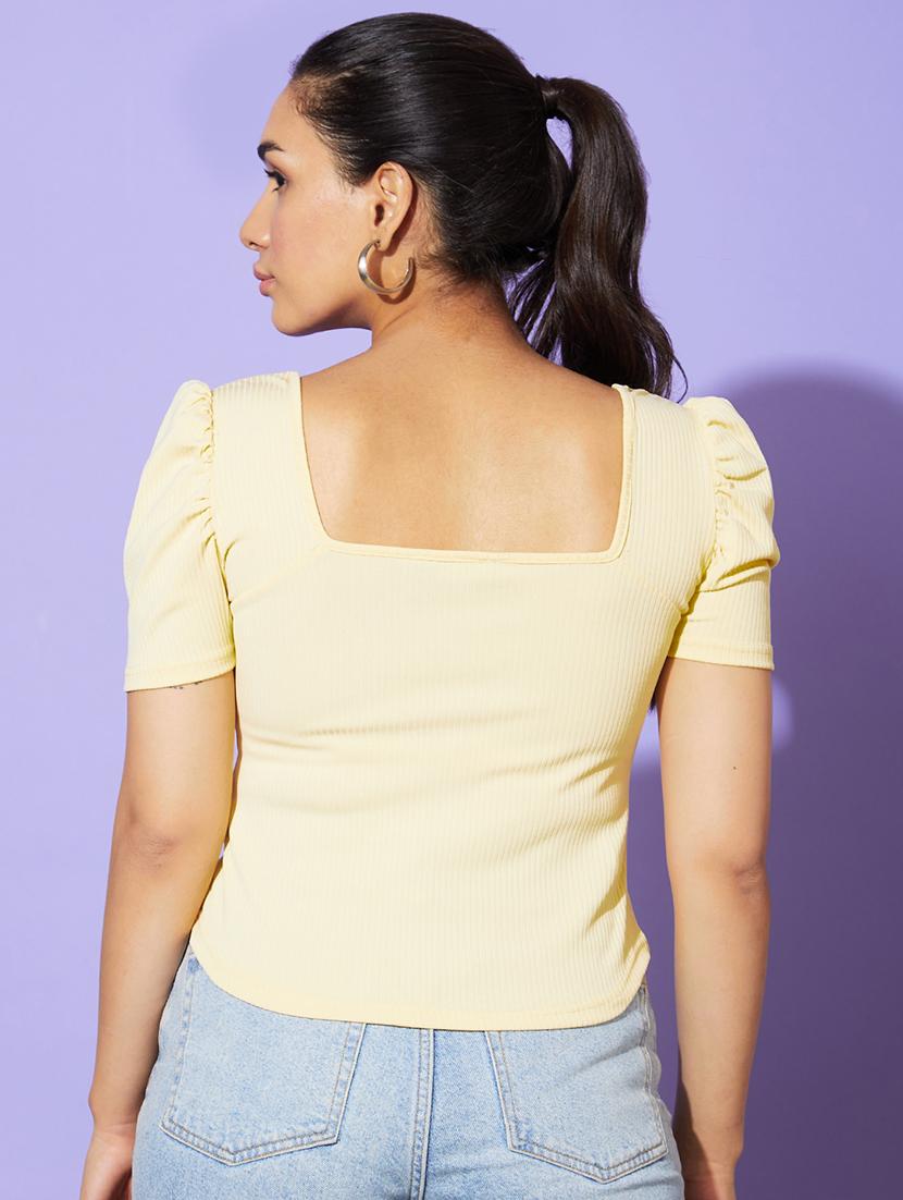 yellow solid regular top - 20901462 -  Standard Image - 1