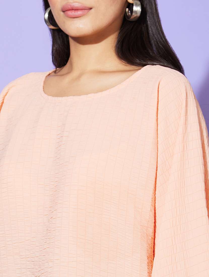 women peach self-designed regular top - 20901496 -  Standard Image - 4