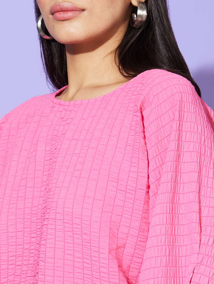 women pink self-designed regular top - 20901497 -  Standard Image - 4