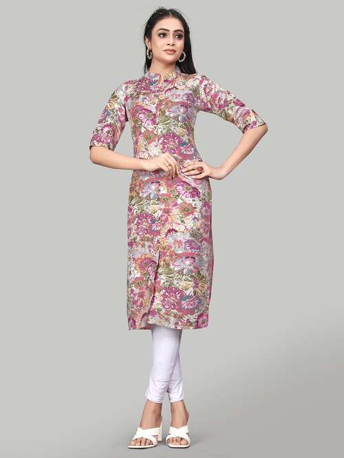 women floral print front slit kurta - 20901510 -  Standard Image - 0