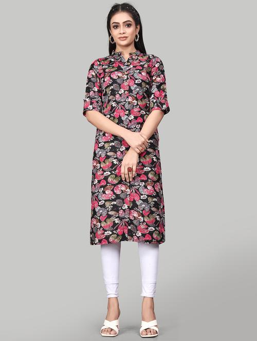 women floral print front slit kurta - 20901512 -  Standard Image - 0