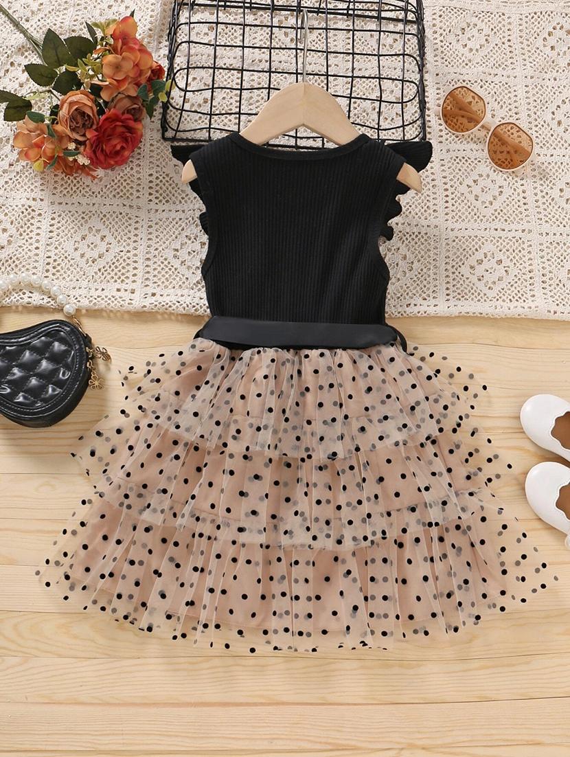 girls polka dots layered frock - 20901518 - Standard Image - 1
