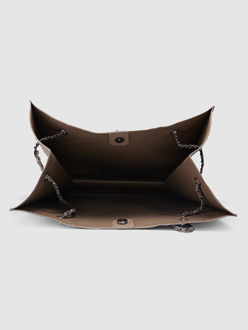 brown leatherette (pu) regular tote - 20906602 -  Standard Image - 1