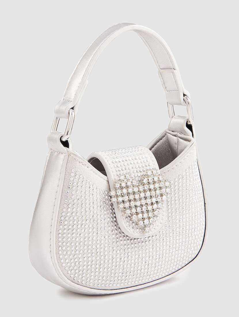 silver leatherette (pu) sling bag - 20906603 -  Standard Image - 4