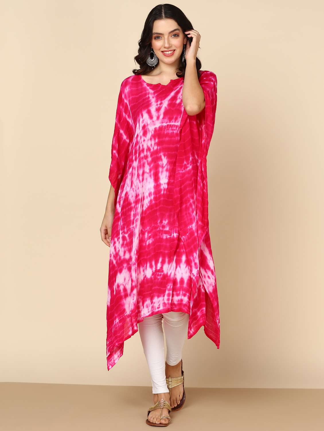 women tie & dye relaxed fit kaftan tunic