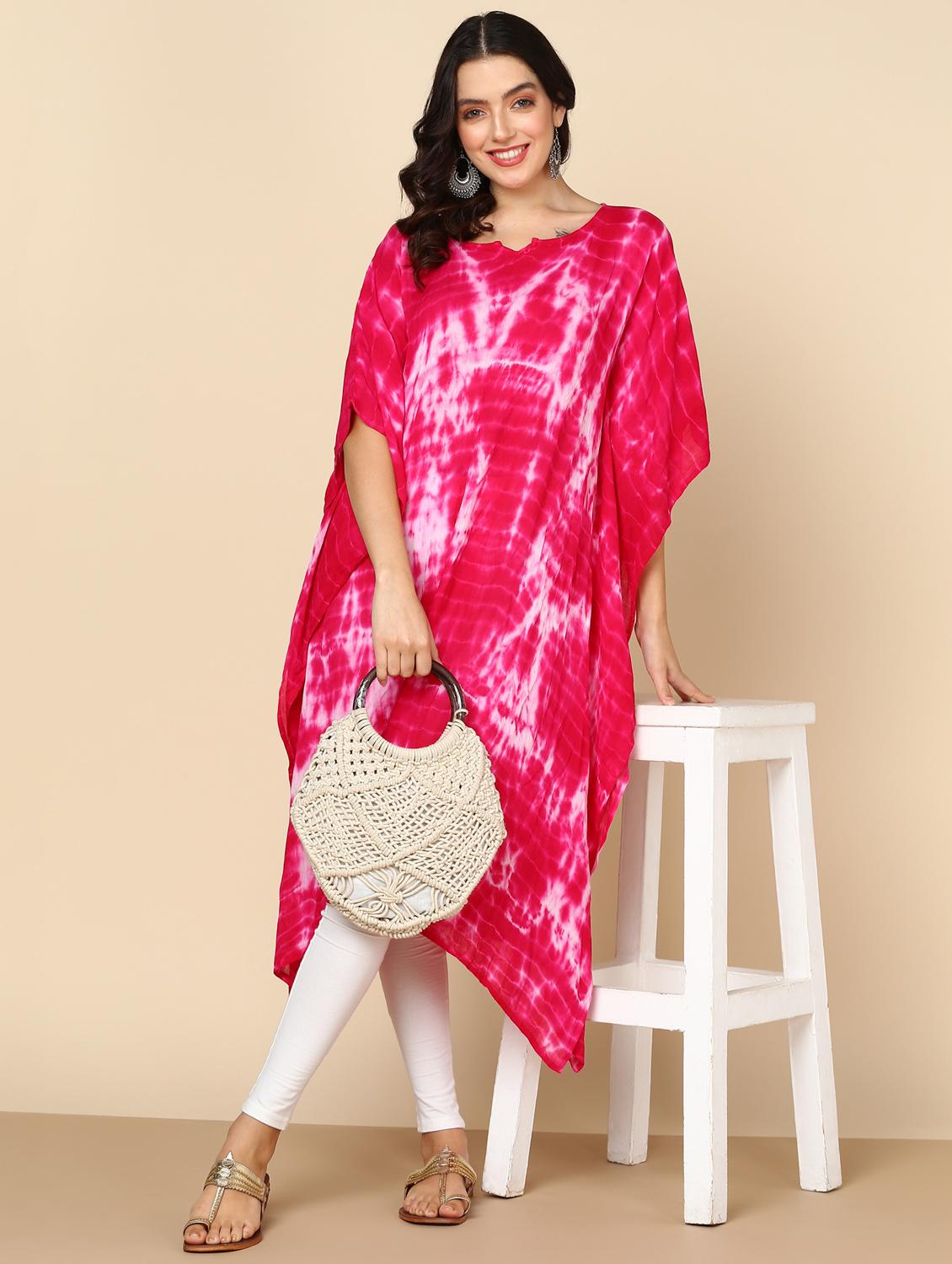 women tie & dye relaxed fit kaftan tunic - 20906621 -  Standard Image - 1