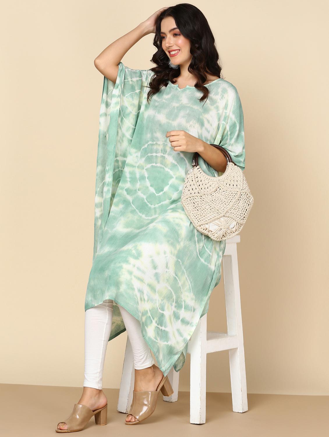 women tie & dye relaxed fit kaftan tunic - 20906628 -  Standard Image - 1