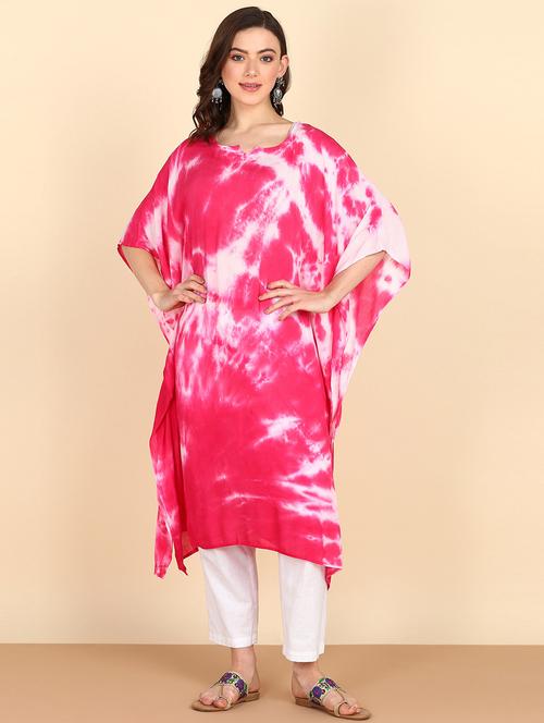women tie & dye relaxed fit kaftan tunic - 20906629 - Standard Image - 0