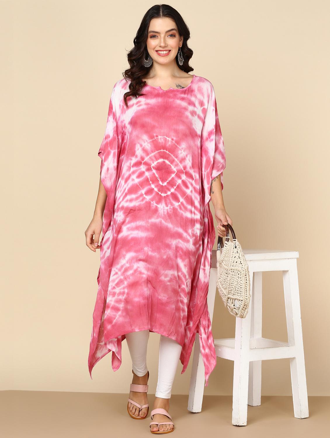 women tie & dye relaxed fit kaftan tunic - 20906633 - Standard Image - 1