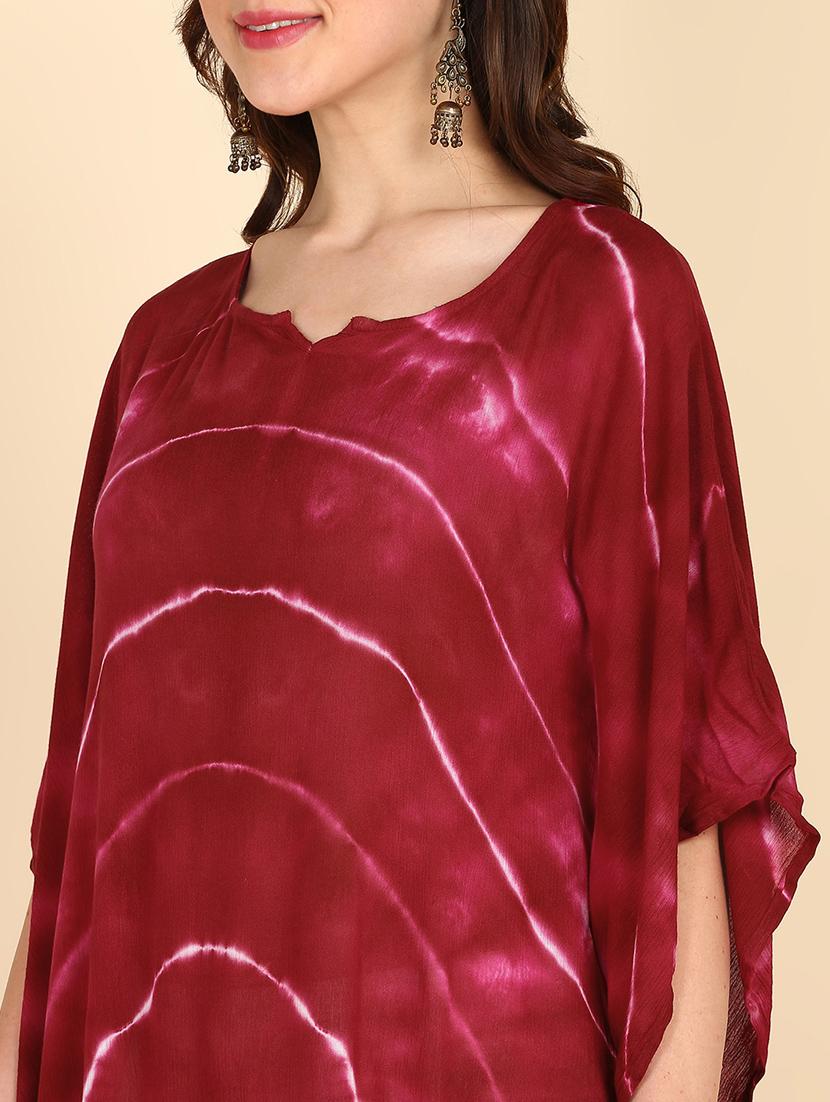 women tie & dye relaxed fit kaftan kurta - 20906635 - Standard Image - 4
