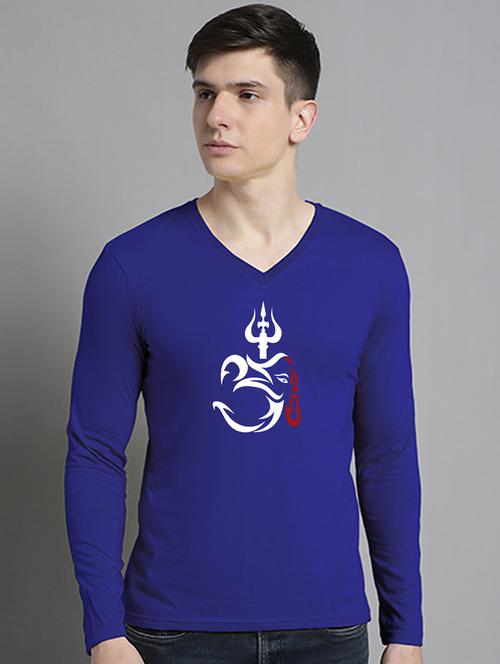 men chest print v-neck t-shirt - 20906822 - Standard Image - 0