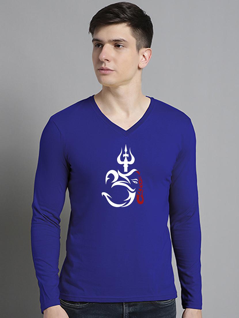 men chest print v-neck t-shirt - 20906822 - Zoom Image - 0