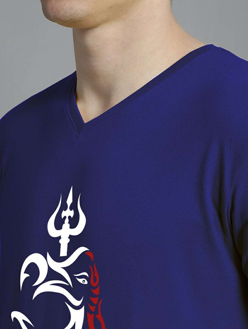 blue cotton chest print tshirt - 20906829 -  Standard Image - 4