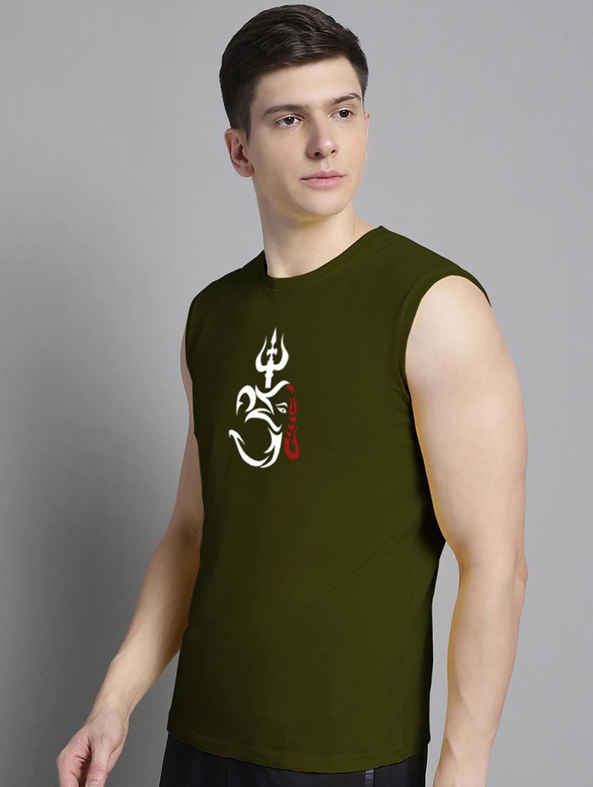 olive cotton chest print tshirt - 20906840 -  Standard Image - 1