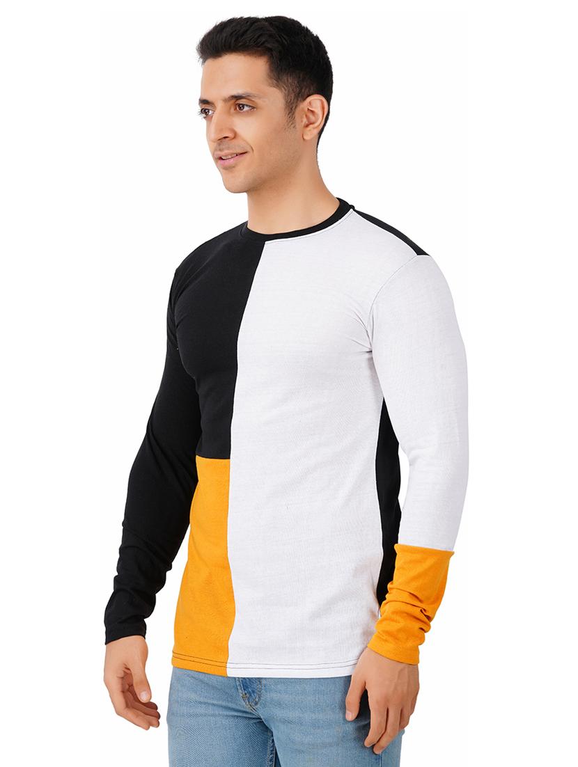men round neck color block t-shirt - 20910246 - Standard Image - 1