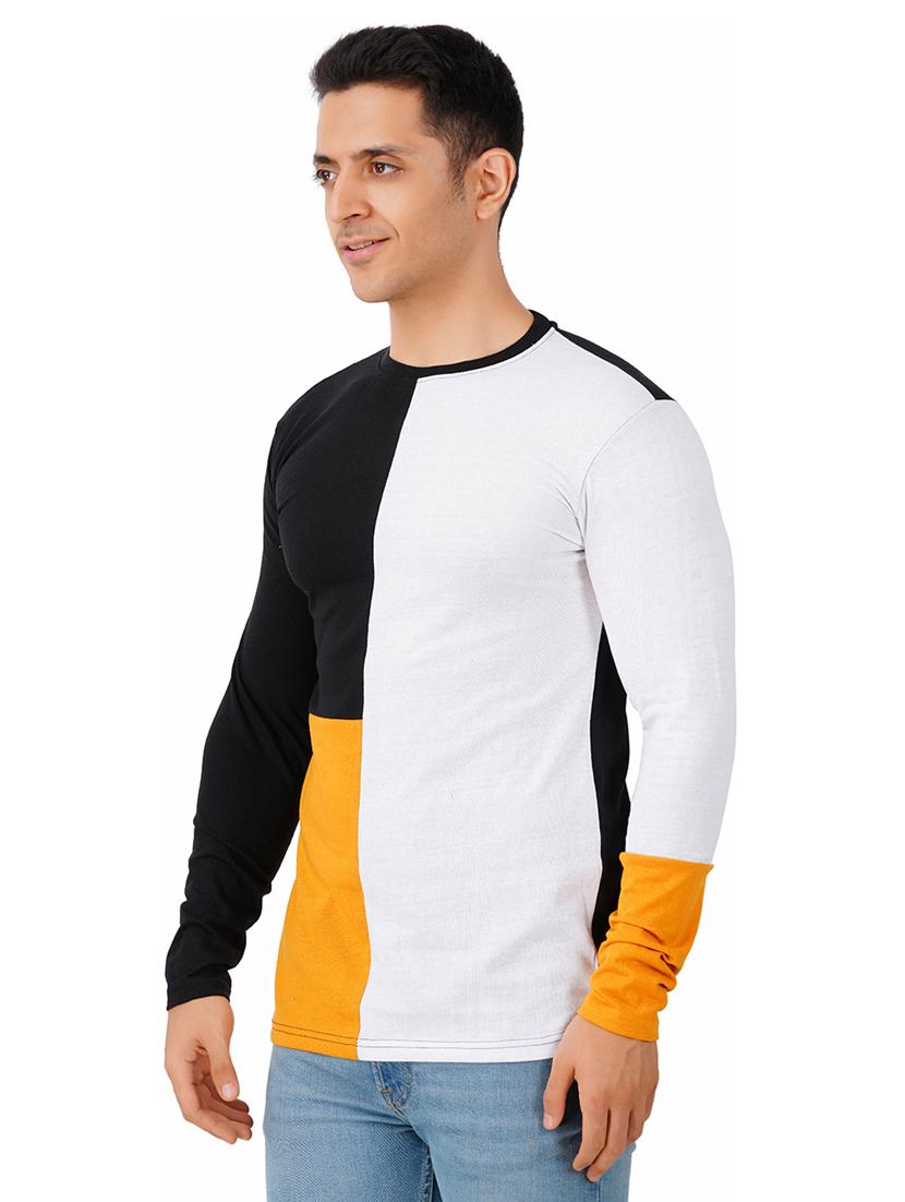 men round neck color block t-shirt - 20910247 -  Standard Image - 1