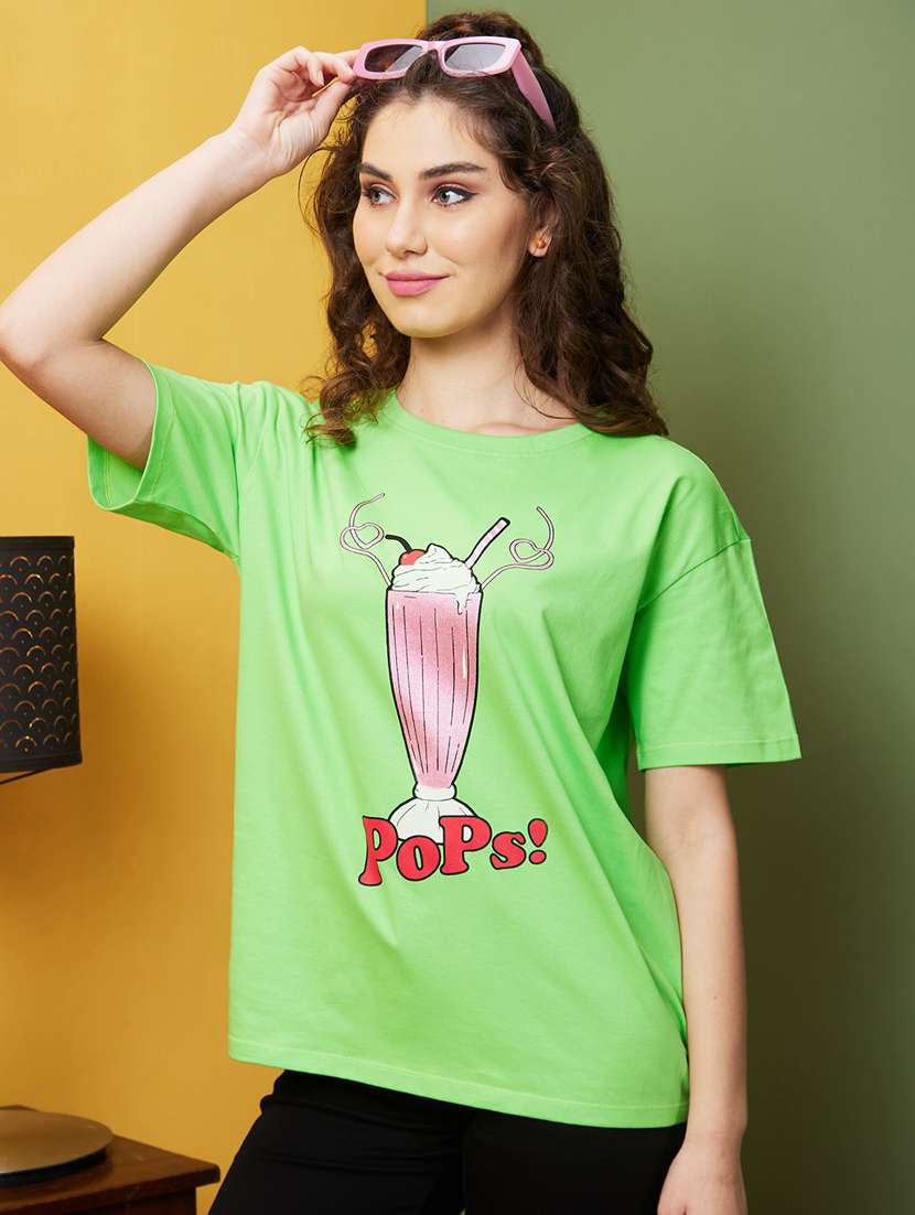 women graphic round neck regular t-shirt