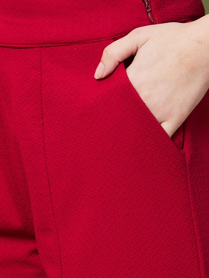 women solid top and trouser co-ord set - 20911637 -  Standard Image - 4