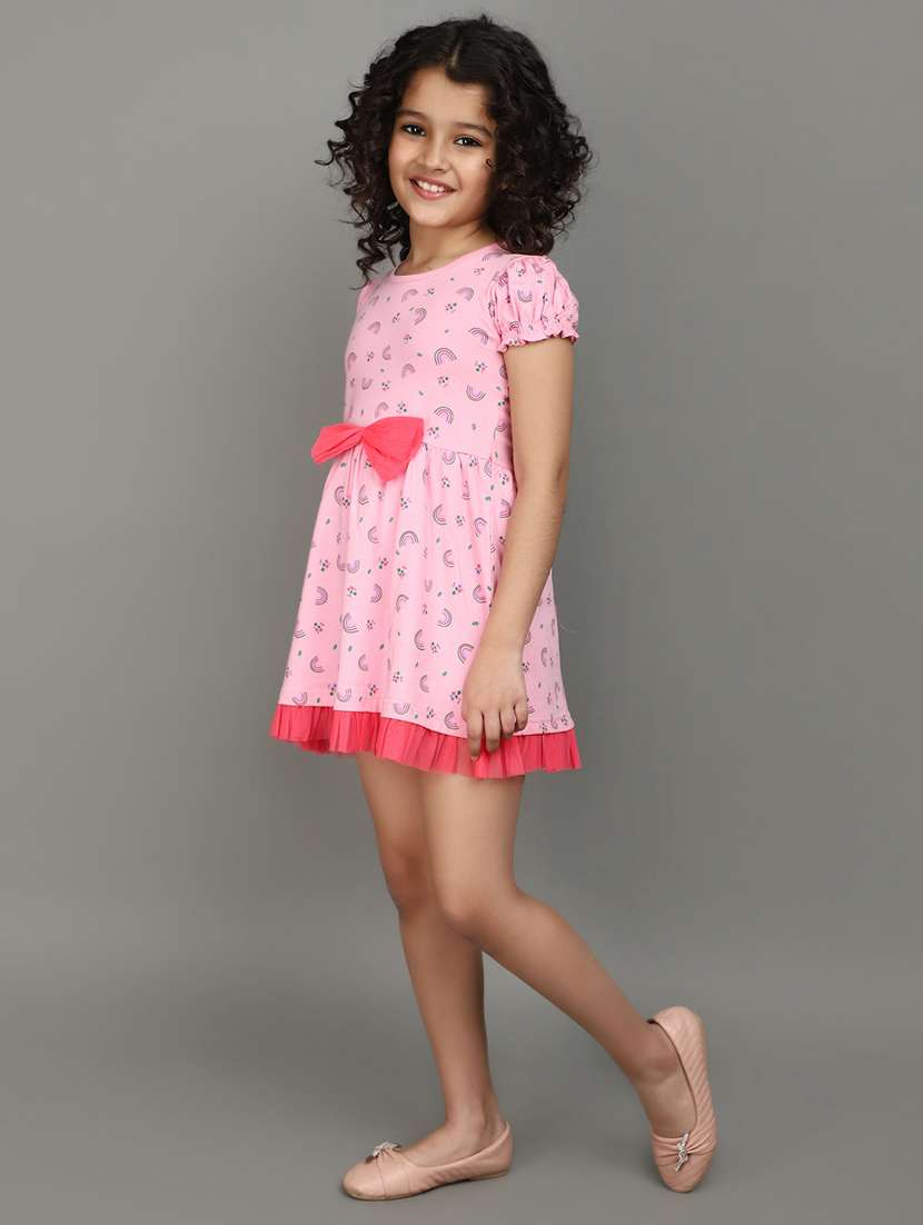 girls round neck printed frock - 20911695 -  Standard Image - 1