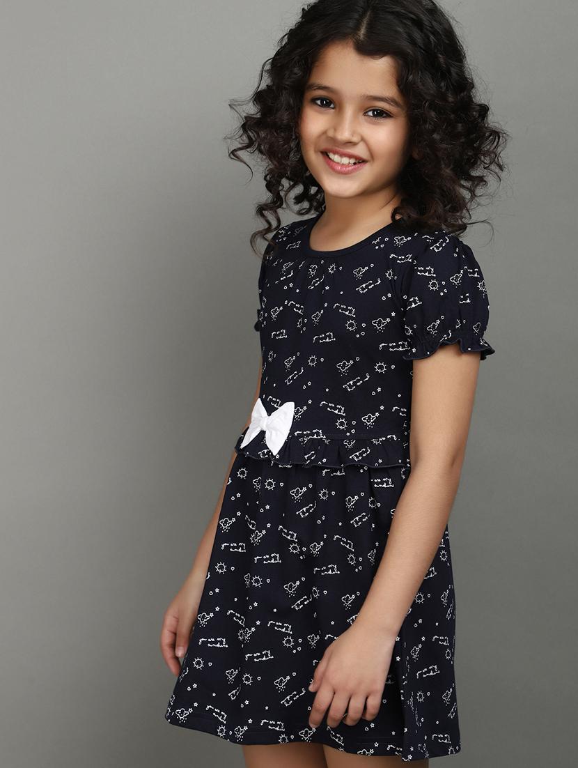 girls round neck printed frock - 20911696 - Standard Image - 4