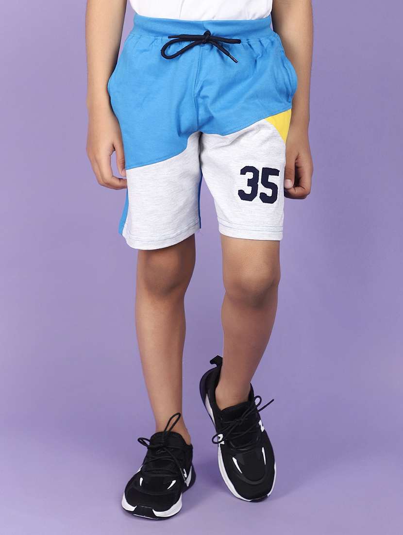 kids light blue colourblocked shorts - 20911773 -  Standard Image - 1