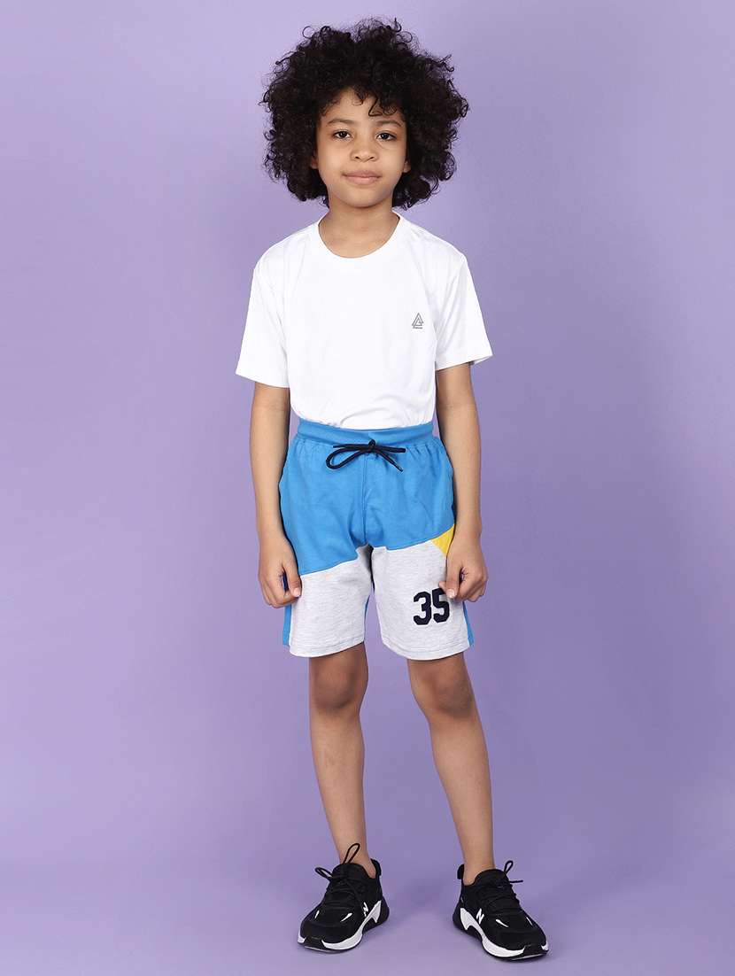 kids light blue colourblocked shorts - 20911773 -  Standard Image - 4