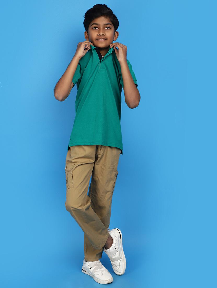 green cotton solid t-shirt - 20911816 - Standard Image - 4
