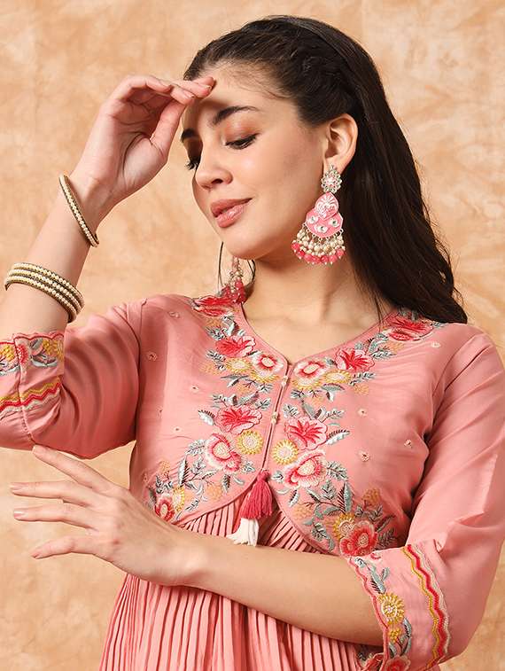 pink embroidered kurta pant with dupatta - 20912014 -  Standard Image - 4
