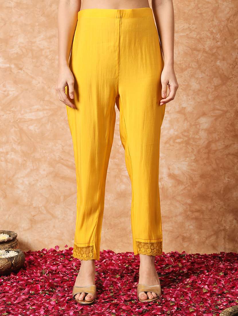 women yellow v neck kurta pant set with dupatta - 20912016 - Standard Image - 4