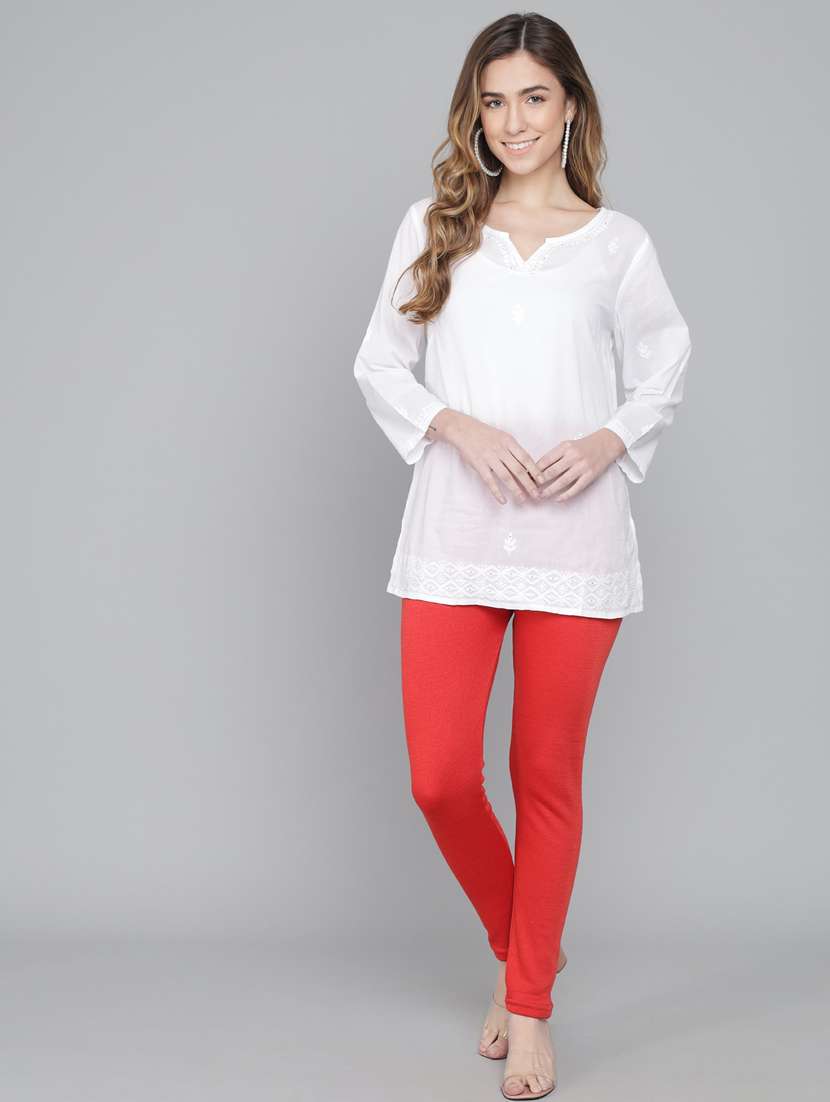women high rise solid woolen legging - 20912168 -  Standard Image - 4