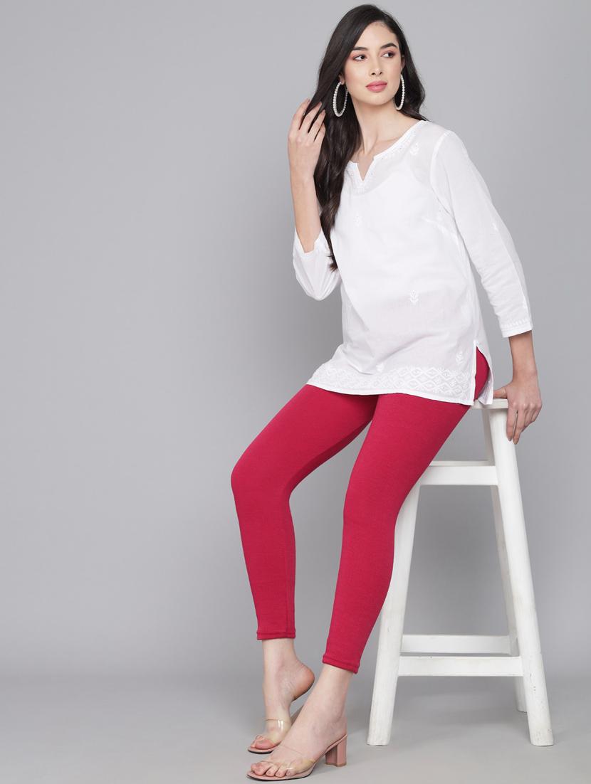 women high rise solid woolen legging - 20912176 - Standard Image - 4