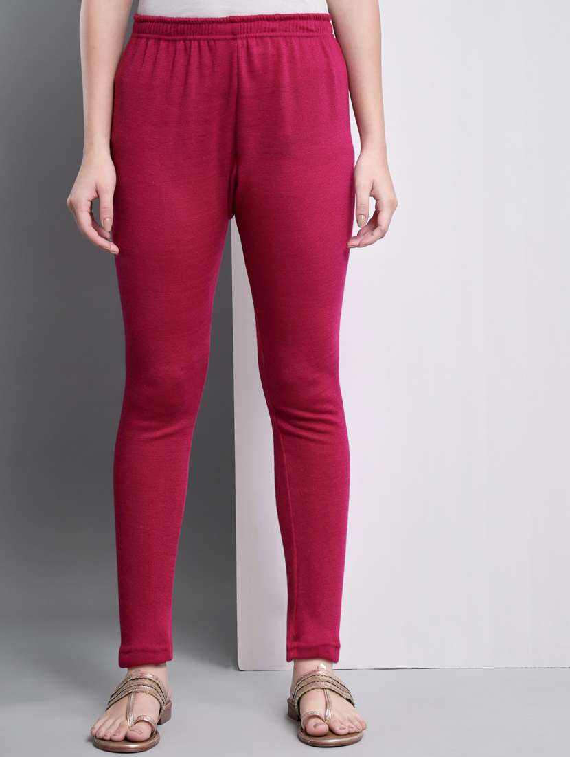 women high rise solid woolen legging