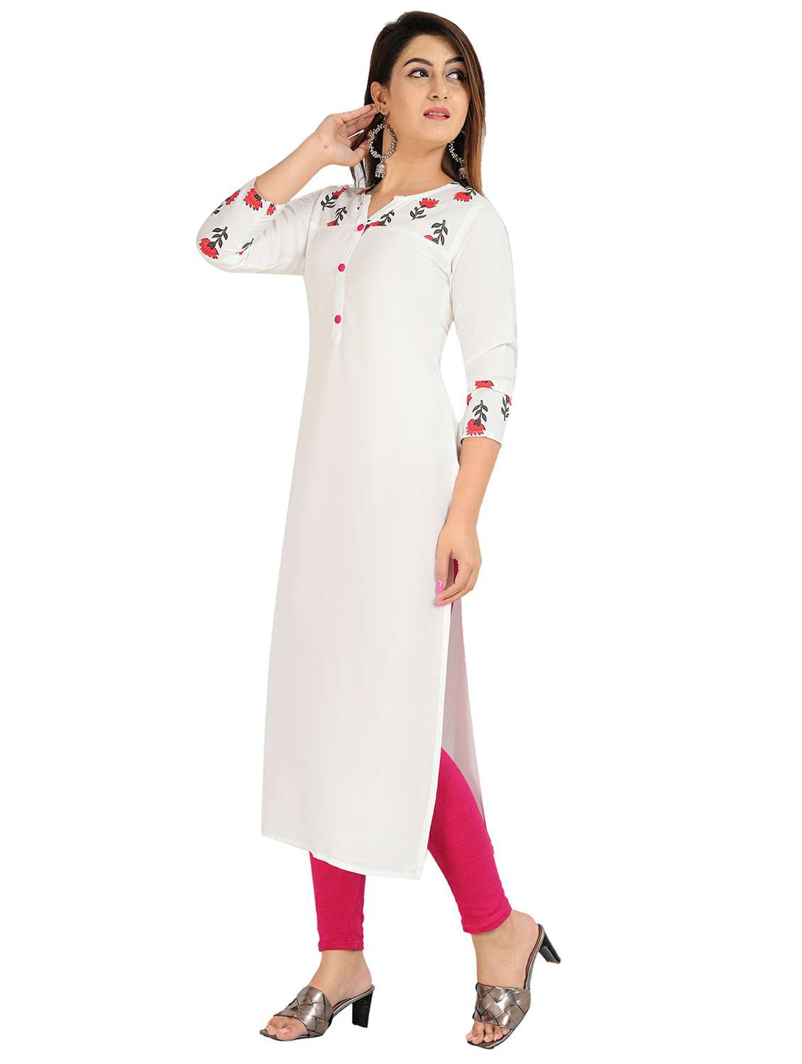 women's floral printed straight kurta - 20912193 -  Standard Image - 1