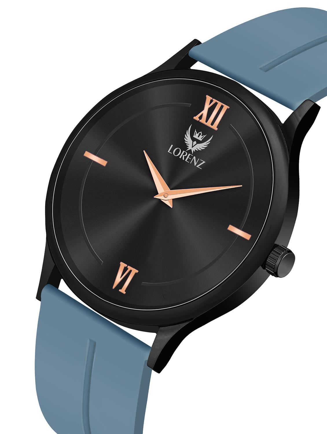 lorenz slim case analog watch with white magnetic lock strap | watch for men | mk-4073r - 20912216 - Standard Image - 1