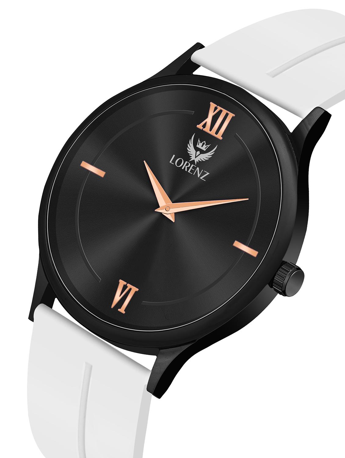 lorenz slim case analog watch with white magnetic lock strap | watch for men | mk-4073r - 20912217 - Standard Image - 1