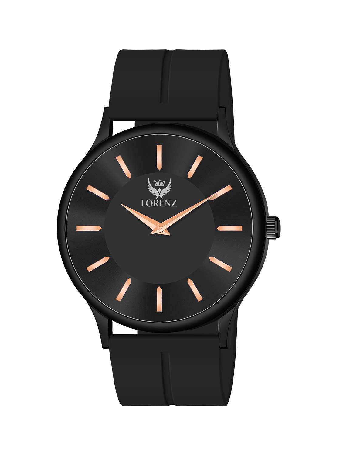 lorenz slim case analog watch with black magnetic lock strap | watch for men | mk-4077r