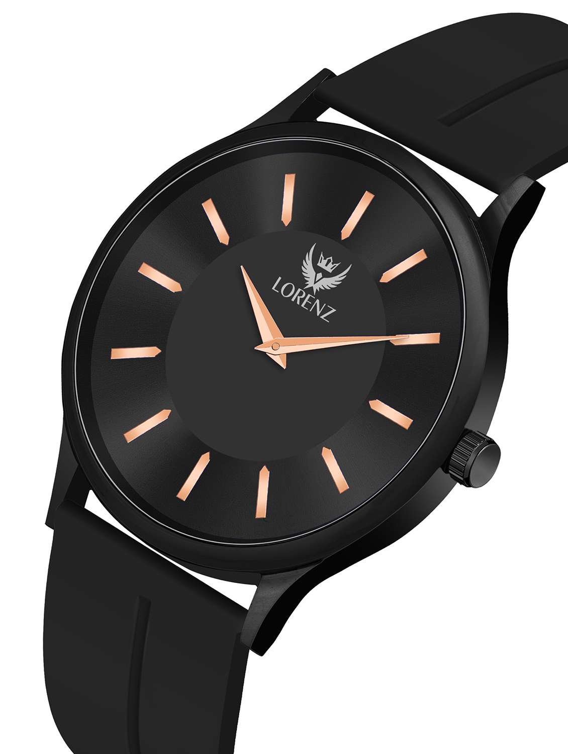 lorenz slim case analog watch with black magnetic lock strap | watch for men | mk-4077r - 20912221 -  Standard Image - 1
