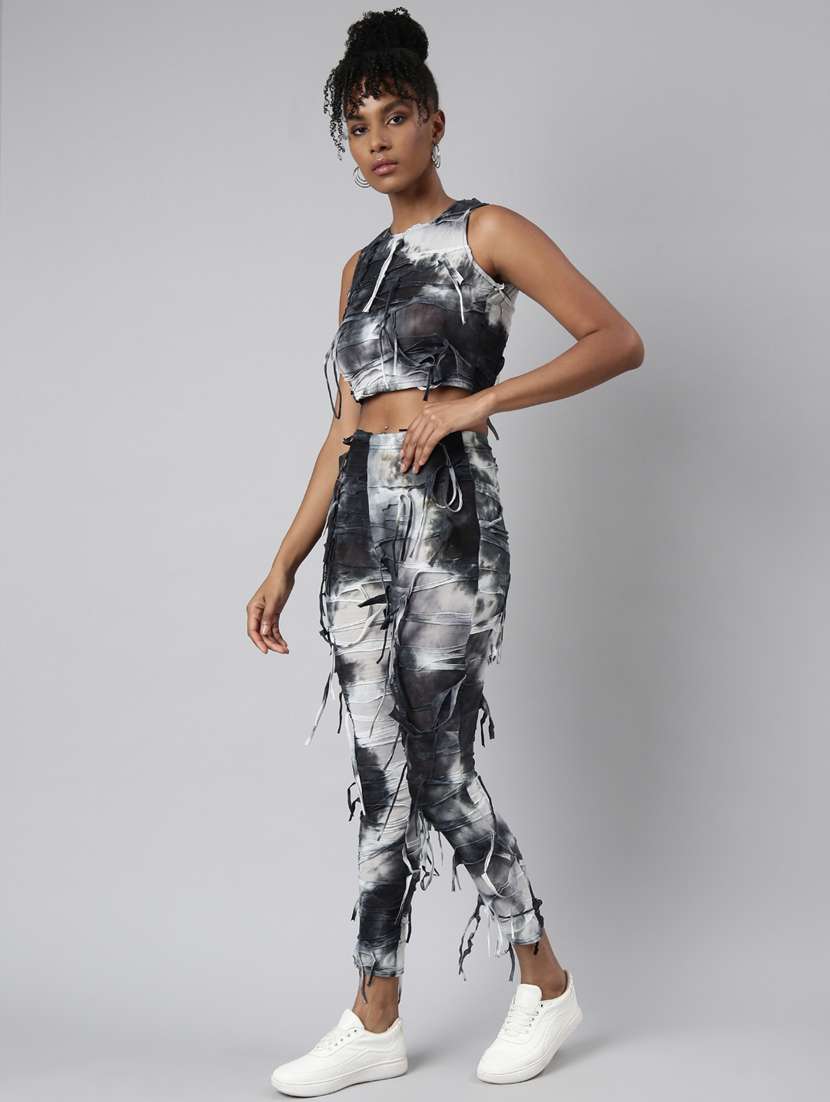 women tie & dyed active wear co-ord set - 20912345 -  Standard Image - 1