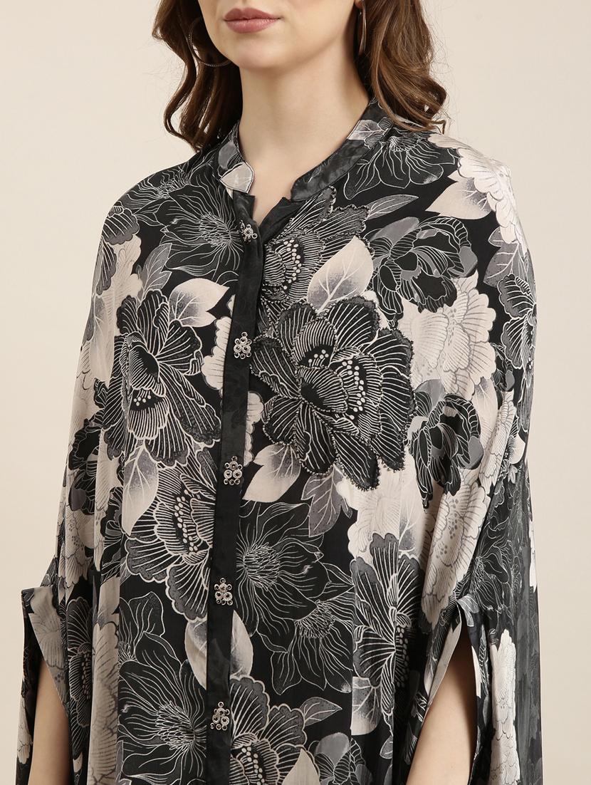 women charcoal floral printed shirt and trouser co-ord set - 20913398 - Standard Image - 6