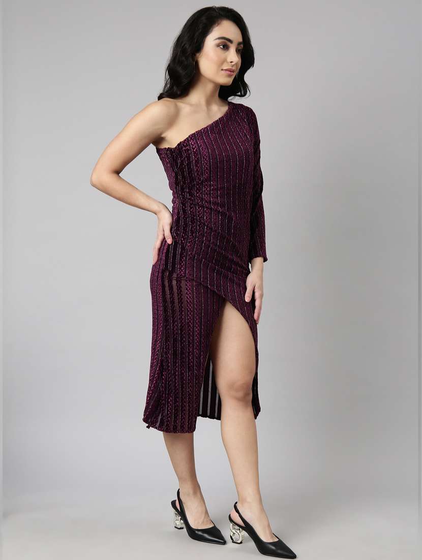 women purple self-designed bodycon dress - 20915725 -  Standard Image - 1