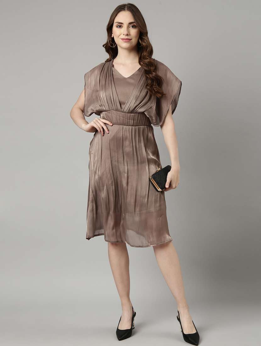 women solid batwing a-line dress - 20915745 -  Standard Image - 4